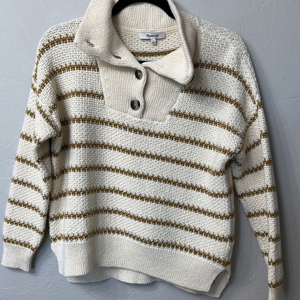 Madewell cream striped sweater size small.NWT - Picture 5 of 12